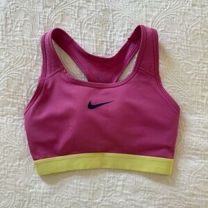 Nike Dri Fit Athletic Sports bra | Size S | Pink ad Yellow | NWOT